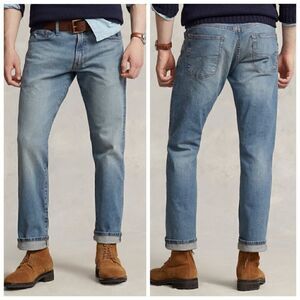 Polo Ralph Lauren Hampton Straight Leg Jeans Relaxed Fit Distressed